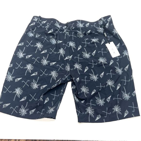 Maelreg Performance Proflex Shorts Dark Navy Hawaii Club Print SPF 30+ Nwt - Picture 4 of 9